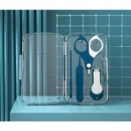 Set 4in1 de Ingrijire Unghii pentru Bebelusi, Embo, Cutie de Depozitare Transparenta, 0-6 Ani, 13.6x8x2 cm, Albastru Marin - imagine 4