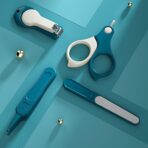 Set 4in1 de Ingrijire Unghii pentru Bebelusi, Embo, Cutie de Depozitare Transparenta, 0-6 Ani, 13.6x8x2 cm, Albastru Marin - imagine 5