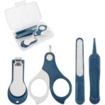 Set 4in1 de Ingrijire Unghii pentru Bebelusi, Embo, Cutie de Depozitare Transparenta, 0-6 Ani, 13.6x8x2 cm, Albastru Marin - imagine 6