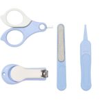 Set 4in1 de Ingrijire Unghii pentru Bebelusi, Embo, Cutie de Depozitare Transparenta, 0-6 Ani, 13.6x8x2 cm, Albastru Deschis - imagine 2