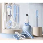 Set 4in1 de Ingrijire Unghii pentru Bebelusi, Embo, Cutie de Depozitare Transparenta, 0-6 Ani, 13.6x8x2 cm, Albastru Deschis - imagine 3