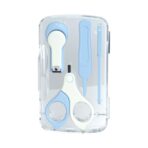 Set 4in1 de Ingrijire Unghii pentru Bebelusi, Embo, Cutie de Depozitare Transparenta, 0-6 Ani, 13.6x8x2 cm, Albastru Deschis - imagine 4