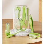 Set 4in1 de Ingrijire Unghii pentru Bebelusi, Embo, Cutie de Depozitare Transparenta, 0-6 Ani, 13.6x8x2 cm, Verde - imagine 2