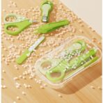 Set 4in1 de Ingrijire Unghii pentru Bebelusi, Embo, Cutie de Depozitare Transparenta, 0-6 Ani, 13.6x8x2 cm, Verde - imagine 3