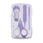 Set 4in1 de Ingrijire Unghii pentru Bebelusi, Embo, Cutie de Depozitare Transparenta, 0-6 Ani, 13.6x8x2 cm, Mov