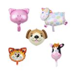 Set 5 Baloane Folie Metalizata, Embo, Figurine Animale Domestice, 30 cm, Ambalaj Individual, Pai inclus, Umflare cu Aer sau Heliu, Multicolor