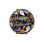 Set 5 Baloane din Folie Metalizata, Embo, Figurine, Tema Halloween, Pai Inclus, Ambalaj Individual, Umflare cu Aer sau Heliu, Figurina Dovleac cu Fantoma 64x80 cm, Stelute si Cerculete 45 cm, Multicolor - imagine 8