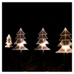 Set 5 Lampi LED cu baterii, de exterior Model Brad, pentru gradina, Embo, 35.5 cm, Alb Cald - imagine 3