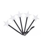 Set 5 Lampi LED cu baterii, de exterior Model Stea, pentru gradina, Embo, 35.5 cm, Alb Cald