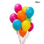 Set 50 Baloane din Latex Metalizate, Embo, Model Party, 30 cm, Multicolore, 2.4 g - imagine 2