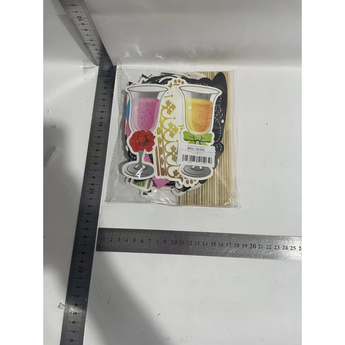 Set 60 de Accesorii pentru Petrecere, Embo, Tematica Nunta, Props pentru Coltul de Poze, Ochelari, Palarii, Mustata, Cravata, pentru Evenimente, Multicolor - imagine 2