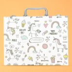 Set 53 Piese pentru Desen si Pictura, Embo, Tip Servieta, Model Unicorni, 30 x 24 x 5.4 cm, Multicolor - imagine 2