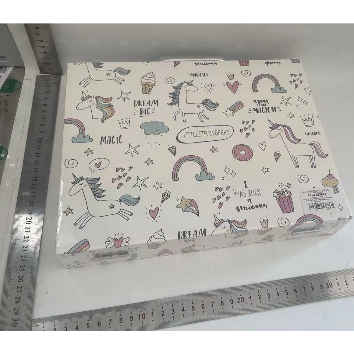 Set 53 Piese pentru Desen si Pictura, Embo, Tip Servieta, Model Unicorni, 30 x 24 x 5.4 cm, Multicolor - imagine 9