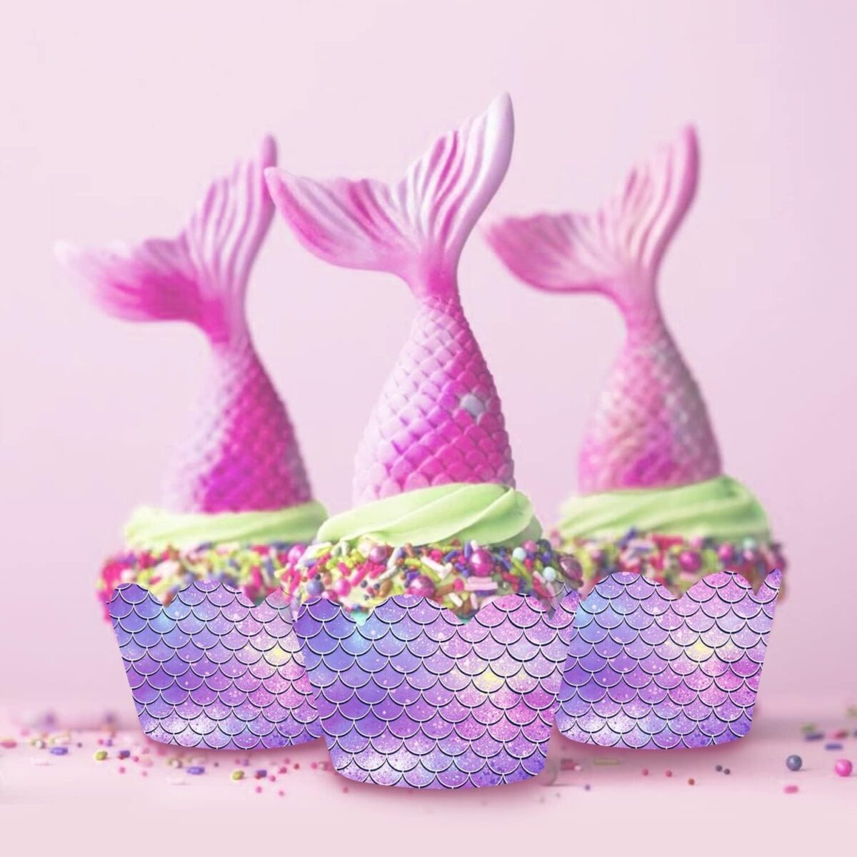 Set 6 Accesorii pentru Prajituri Sirena, Embo, Colectia Mermaid, 22.7 x 8.7 cm, Multicolor - imagine 4