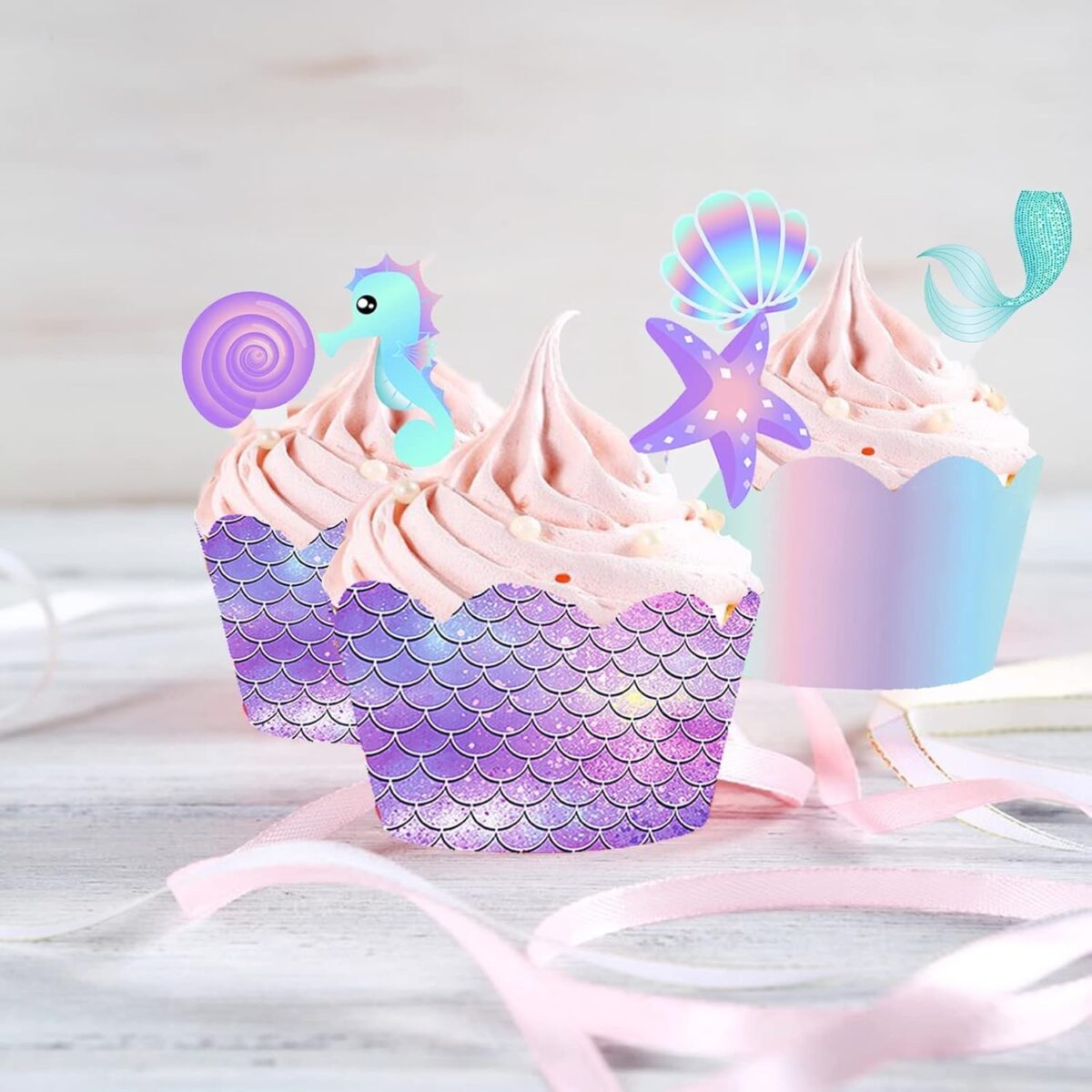 Set 6 Accesorii pentru Prajituri Sirena, Embo, Colectia Mermaid, 22.7 x 8.7 cm, Multicolor - imagine 5