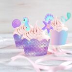 Set 6 Accesorii pentru Prajituri Sirena, Embo, Colectia Mermaid, 22.7 x 8.7 cm, Multicolor - imagine 5