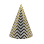 Set 6 Coifuri, Embo, Petrecere Copii, din Carton, 20 x 13.5 cm, Model 7 Valuri, Auriu