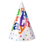 Set 6 Coifuri, Embo, Petrecere Copii, din Carton, 20 x 13.5 cm, Model 2 Happy Birthday, Multicolor