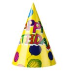 Set 6 Coifuri, Embo, Petrecere Copii, din Carton, 20 x 13.5 cm, Model 3 Happy Birthday, Multicolor