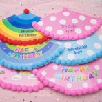Set 6 Coifuri Birthday Boy, Embo, pentru Petrecere, Tematica Aniversare, Model cu Buline, Albastru - imagine 4