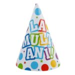 Set 6 Coifuri, Embo, Petrecere Copii, din Carton, 20 x 13.5 cm, Model 4 La Multi Ani, Multicolor