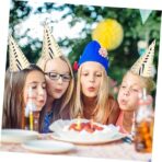 Set 6 Coifuri, Embo, Petrecere Copii, din Carton, 20 x 13.5 cm, Model 7 Valuri, Auriu - imagine 3