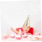 Set 6 Coifuri, Embo, Petrecere Copii, din Carton, 20 x 13.5 cm, Model 7 Valuri, Auriu - imagine 5