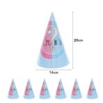 Set 6 Coifuri Gender Reveal, Embo, Girl or Boy, din Carton, 20 x 14 cm, Roz/Albastru - imagine 2