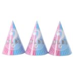 Set 6 Coifuri Gender Reveal, Embo, Girl or Boy, din Carton, 20 x 14 cm, Roz/Albastru