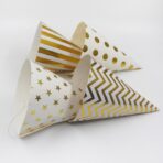 Set 6 Coifuri Metalizate, Embo, pentru Petrecere, Tematica Aniversare, Model Buline, 20 cm, Auriu - imagine 4