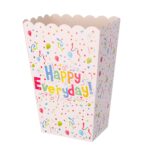 Set 6 Cutii de PopCorn, Embo, Model Happy Everyday, 17 x 15 cm, Multicolor