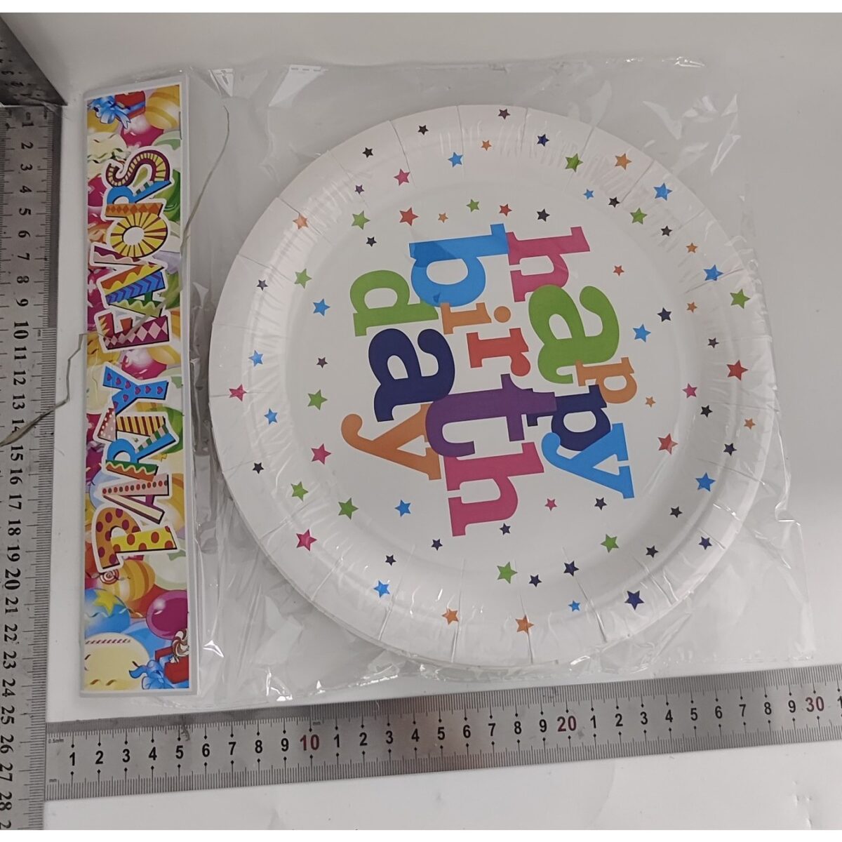 Set 6 Farfurii de Unica Folosinta, Embo, Colectia Happy Birthday, 23 cm, din Carton Laminat, Multicolor - imagine 2