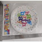 Set 6 Farfurii de Unica Folosinta, Embo, Colectia Happy Birthday, 23 cm, din Carton Laminat, Multicolor - imagine 2