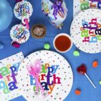 Set 6 Farfurii de Unica Folosinta, Embo, Colectia Happy Birthday, 23 cm, din Carton Laminat, Multicolor - imagine 4