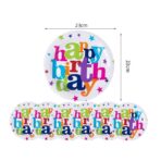 Set 6 Farfurii Unica Folosinta, Embo, Imprimeu Happy Birthday, din Carton, Diametru 23 cm, Multicolor - imagine 3