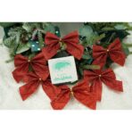 Set 6 fundite pentru brad, Rosii, clasice, cu sclipici, 8 x 9 cm, din poliester, Embo - imagine 5