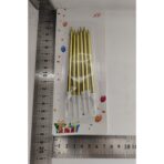 Set 6 Lumanari de Tort, Embo, din Parafina, 11 x 0.4 cm, Lucioase, Auriu - imagine 6