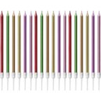 Set 6 Lumanari de Tort, Embo, din Parafina, 11 x 0.4 cm, Lucioase, Multicolor - imagine 4