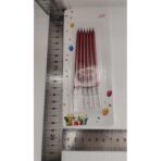 Set 6 Lumanari de Tort, Embo, din Parafina, 11 x 0.4 cm, Lucioase, Rosu - imagine 4