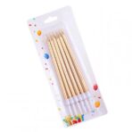 Set 6 Lumanari de Tort, Embo, din Parafina, 11 x 0.4 cm, Lucioase, Sampanie - imagine 2