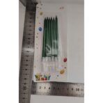 Set 6 Lumanari de Tort, Embo, din Parafina, 11 x 0.4 cm, Lucioase, Verde - imagine 5