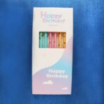Set 6 Lumanari Lungi, Embo, din Parafina, 10 x 0.5 cm, Happy Birthday, Multicolor - imagine 5