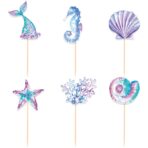 Set 6 Props-uri pentru Prajituri Sirena, Embo, Colectia Mermaid, Multicolor