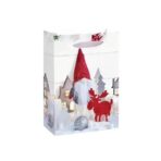 Set 6 Pungi Cadou, Embo, Imprimeu Tematica Gnomi, Model Random, din Hartie, Impachetare Usoara a Cadourilor, 18.5x22.5x8.5 cm, Multicolor - imagine 5
