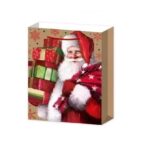 Set 6 Pungi Cadou, Embo, Imprimeu Tematica Mos Craciun, Model Random, din Hartie, Impachetare Usoara a Cadourilor, 18.5x22.5x8.5 cm, Multicolor - imagine 3