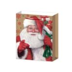 Set 6 Pungi Cadou, Embo, Imprimeu Tematica Mos Craciun, Model Random, din Hartie, Impachetare Usoara a Cadourilor, 18.5x22.5x8.5 cm, Multicolor - imagine 4