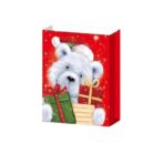 Set 6 Pungi Cadou, Embo, Imprimeu Tematica Mos Craciun si Ursuleti, Model Random, din Hartie, Impachetare Usoara a Cadourilor, 18.5x22.5x8.5 cm, Multicolor - imagine 2