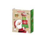 Set 6 Pungi Cadou, Embo, Imprimeu Tematica Mos Craciun si Ursuleti, Model Random, din Hartie, Impachetare Usoara a Cadourilor, 18.5x22.5x8.5 cm, Multicolor - imagine 4