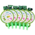Set 6 Suflatori, Embo, Colectia Dino Park, 12 x 7 cm, din Carton/Plastic/Hartie, Multicolor - imagine 4
