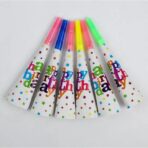 Set 6 Suflatori, Embo, Colectia Happy Birthday, 20 cm, din Carton, Multicolor - imagine 3